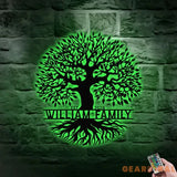Family Name Tree of Life Custom Metal Sign Led Light Metal Tree Home Decor Family Name Monogram Living Room Decor