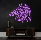Fantasy Dragon Neon Sign – Color-Changing LED Wall Art for Game Room Home or Office Decor – Custom Neon Light for