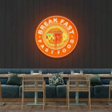 Fast Food Hamburger And Coffee Artwork Led Neon Sign Light