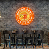 Fast Food Hamburger And Coffee Artwork Led Neon Sign Light