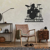 Female Drummer Name Sign Metal with LED Lights - Drummer Gifts - Musical Instruments - Girl Play Drum | GearViral