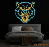 Fierce Wolf Neon Sign Custom Wolf Wall Art Animal Neon Light for Game Room Cool Neon Art for Bar Decor Gift for Wolf