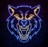 Fierce Wolf Neon Sign Custom Wolf Wall Art Animal Neon Light for Game Room Cool Neon Art for Bar Decor Gift for Wolf