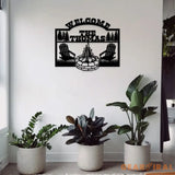 Fire Camp Family Name monogram Custom Wall Sign Personalized Metal Sign Camping Wall Decor Custom Metal Sign Camping