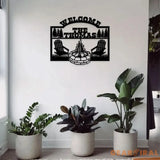 Fire Camp Family Name monogram Custom Wall Sign Personalized Metal Sign Camping Wall Decor Custom Metal Sign Camping