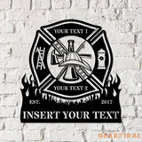 Firefighter Personalized Metal Sign LED Lights Fire Department Name Number Laser Cut Metal Decor - Gearviral
