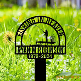 Fishing Heaven Memorial Metal Stake Custom - Fishing Lover Gift - Fisherman Memorial Sign - Grave Marker | GearViral