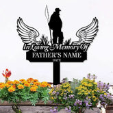 Fishing Lover Memorial Remembering Stake Personalized Metal Garden Marker Memorial Metal Sign Sympathy Gift Grave