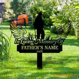 Fishing Lover Memorial Remembering Stake Personalized Metal Garden Marker Memorial Metal Sign Sympathy Gift Grave