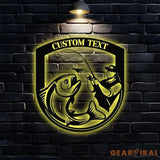 Fishing Number Address Metal Sign Personalized Family Name Metal Sign Outdoor Door Decor Address Wall Art Gift for