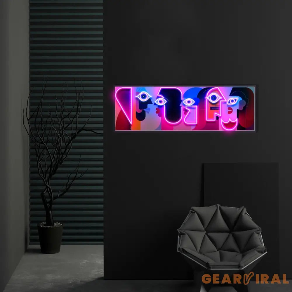 ’Five Faces’ Neon x Acrylic Artwork