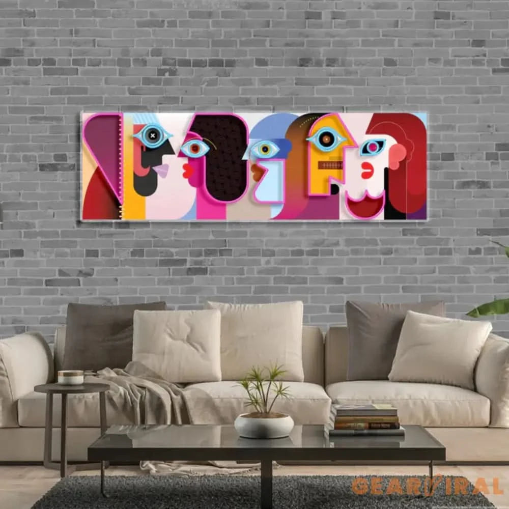 ’Five Faces’ Neon x Acrylic Artwork