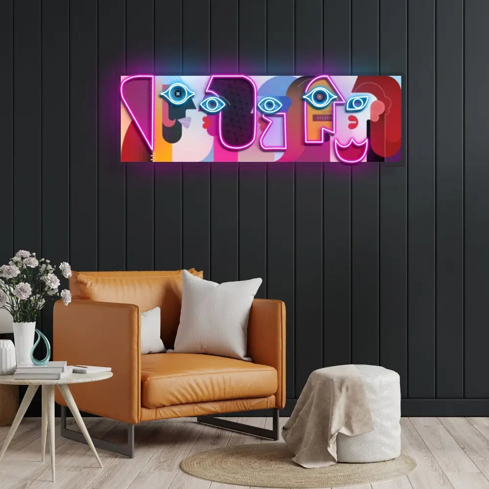 ’Five Faces’ Neon x Acrylic Artwork