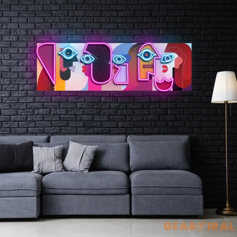 ’Five Faces’ Neon x Acrylic Artwork
