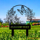Flower and Buffterfly Garden Custom Metal Sign - Garden Decor - And Into The Garden I Grow With Love | Personalize