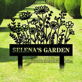 Flower Garden Family Custom Name Garden Stake Custom Garden Name Metal Sign Personalized Metal Gardening - Custom Yard