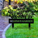 Flower Garden Family Custom Name Garden Stake Custom Garden Name Metal Sign Personalized Metal Gardening - Custom Yard