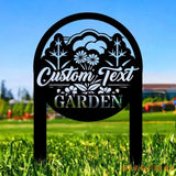 Flowers Garden Sign Metal Stake Personalized Name Yard Sign Outdoor Door Garden Decor Metal Sign Gift for Garden Lovers
