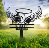 Football Memorial Plaque Stake - Football Memorial Cross For Grave - Football Sympathy - Personalized Memorial Garve
