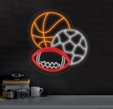 Football Soccer Basketball Neon Sign Multi-Sport Led Sign Custom Neon Sign Football Soccer Shop Wall Decor Gift For Him