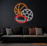 Football Soccer Basketball Neon Sign Multi-Sport Led Sign Custom Neon Sign Football Soccer Shop Wall Decor Gift For Him