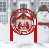 For Unto Us A Child Is Born Metal Stake Christmas Decor Nativity Yard Stake Metal Outdoor Decorations for the Holidays