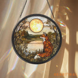 Fox Glass Suncatcher Woodland Animal Window Decor Nursery Wall Hanging Handmade Ornament Fox Lover Gift Mother’s Day
