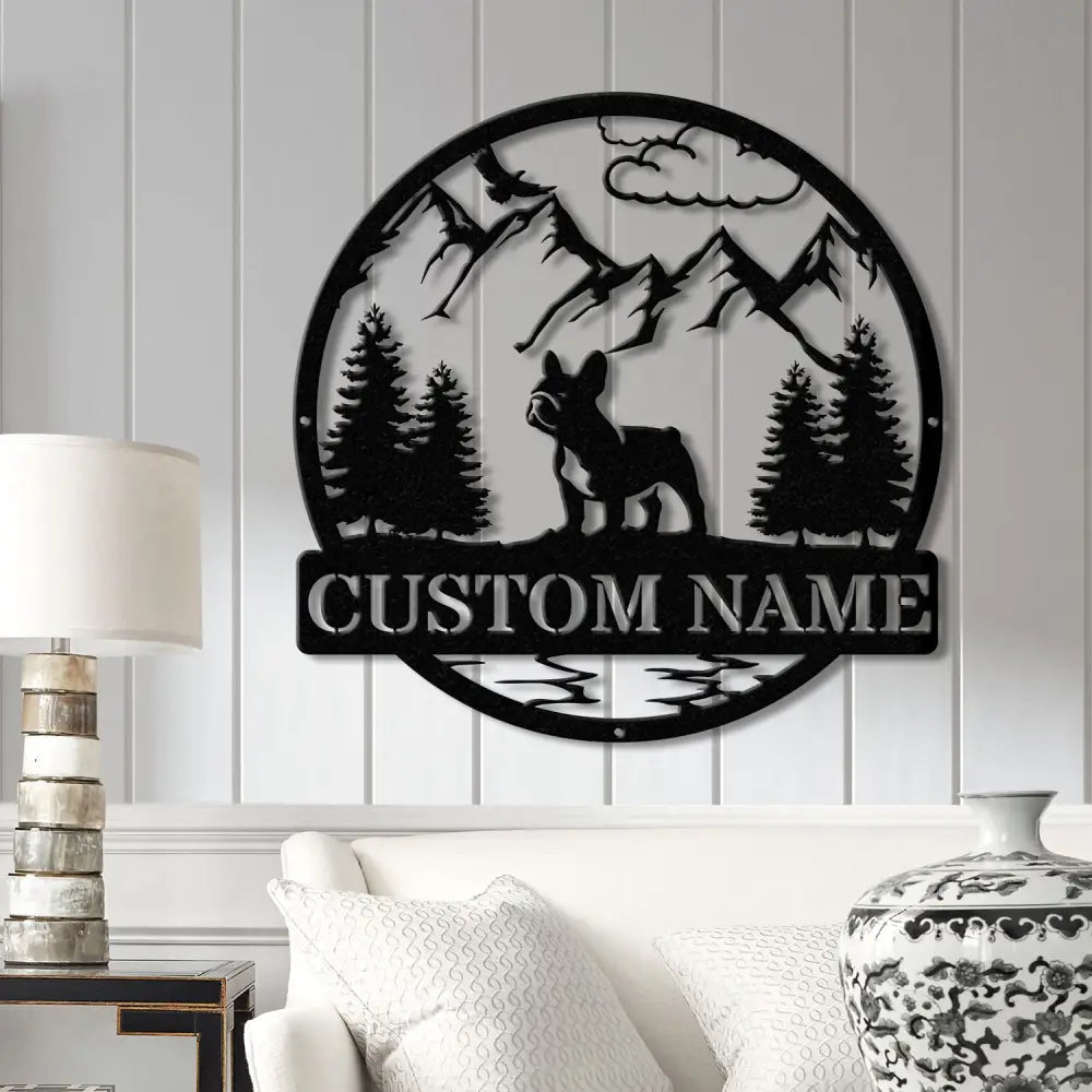 French Bull Dog Metal Sign Custom Dog Name Sign Dog Memorial Gift French Bull Dog Wall Decor Dog Lovers Wall Art Pet