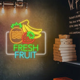 Fresh Fruit Neon Sign Fresh Fruit LED Sign Fresh Fruit Neon Light Juice Fruit Store Led Sign Tropical Fruit Room Wall