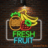 Fresh Fruit Neon Sign Fresh Fruit LED Sign Fresh Fruit Neon Light Juice Fruit Store Led Sign Tropical Fruit Room Wall
