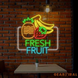 Fresh Fruit Neon Sign Fresh Fruit LED Sign Fresh Fruit Neon Light Juice Fruit Store Led Sign Tropical Fruit Room Wall