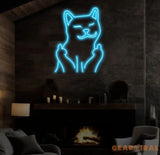 Funny Cat Neon Sign – Playful LED Neon Light for Home Bar or Game Room – Cool Cat Wall Art for Animal Lovers and Unique