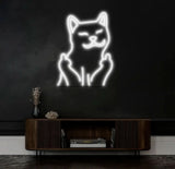 Funny Cat Neon Sign – Playful LED Neon Light for Home Bar or Game Room – Cool Cat Wall Art for Animal Lovers and Unique
