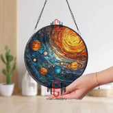 Galaxy Solar System Stained Glass Suncatcher Colorful Planet Window Hanging Cosmic Space Decor Gift for Astronomy &