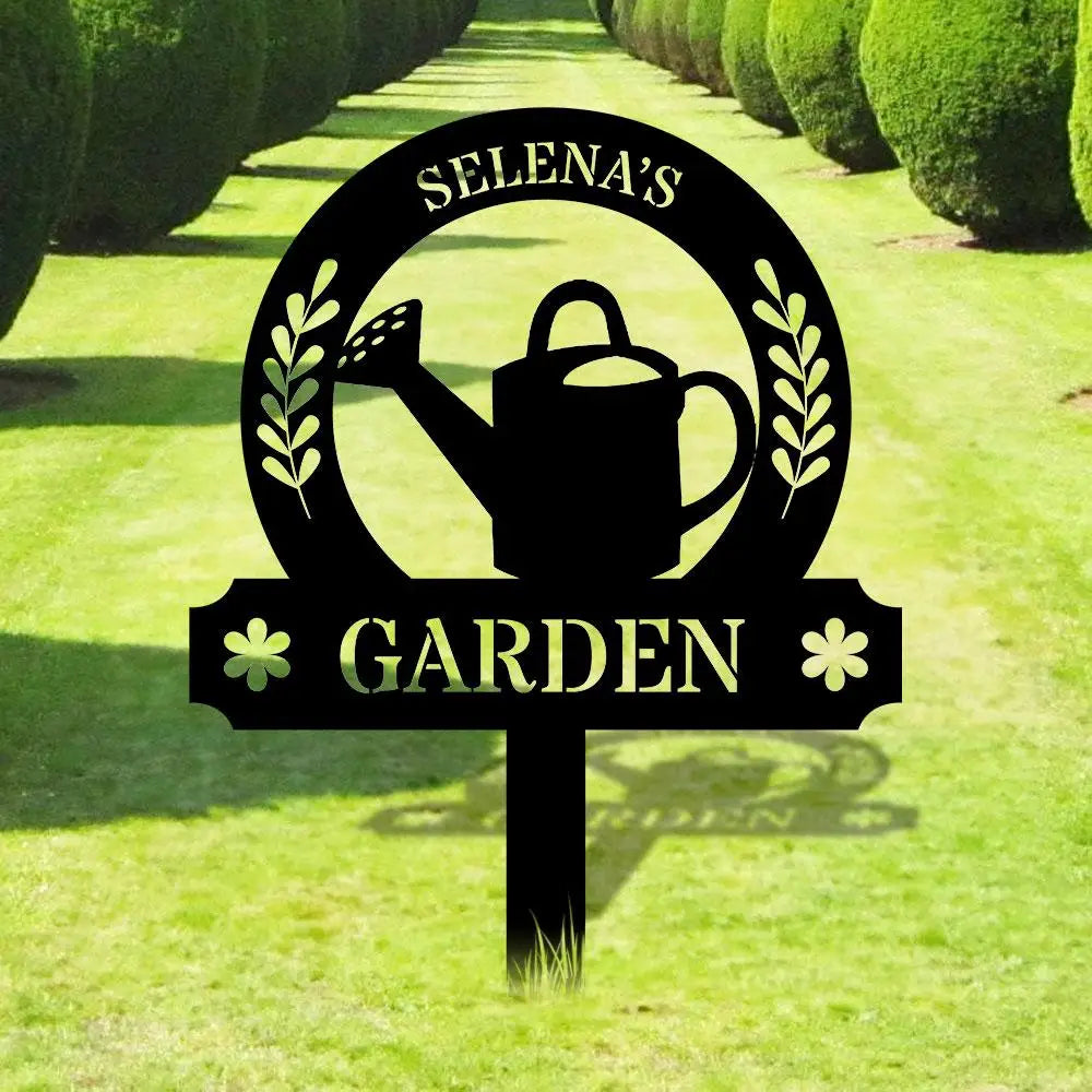 Garden Address Sign Metal Stake Personalized Name Yard Sign Outdoor Door Garden Decor Metal Sign Gift for Garden Lovers