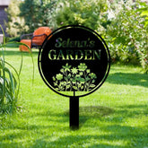 Garden Address Sign Metal Stake Personalized Name Yard Sign Outdoor Door Garden Decor Metal Sign Gift for Garden Lovers
