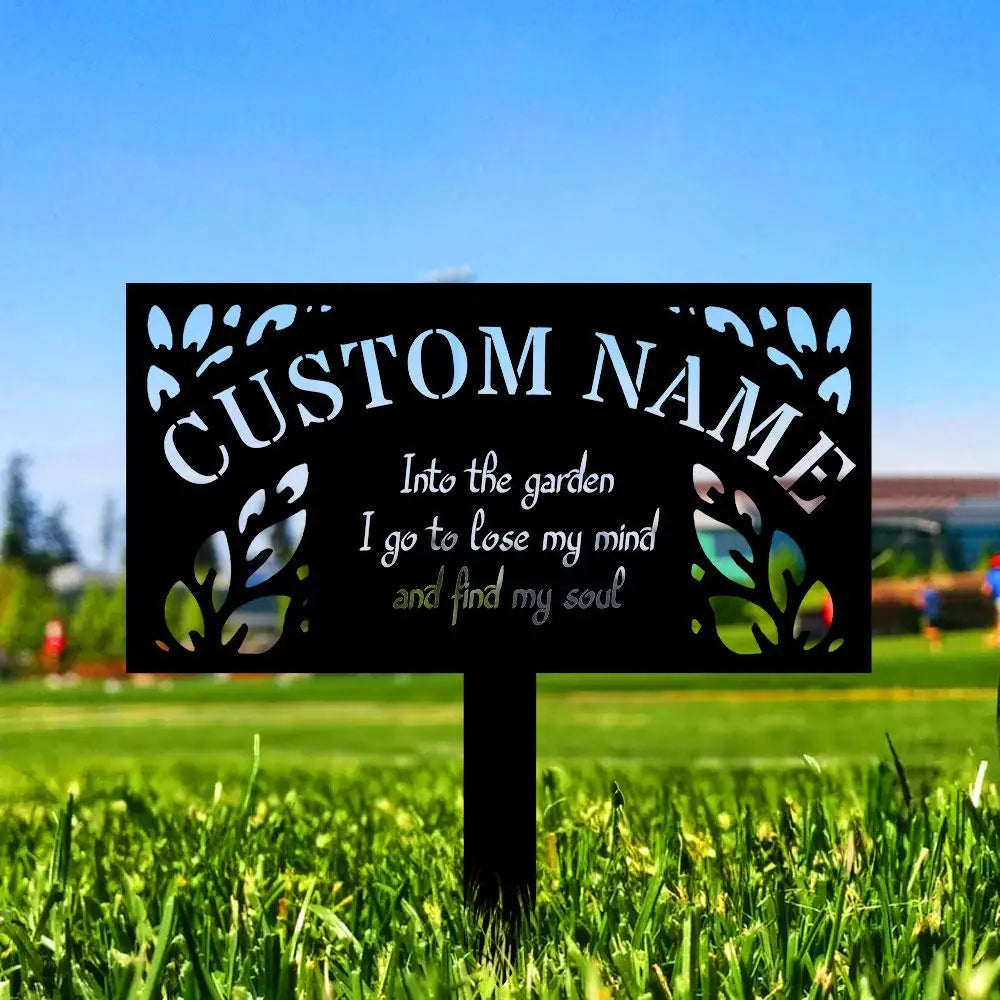 Garden Address Sign Metal Stake Personalized Name Yard Sign Outdoor Door Garden Decor Metal Sign Gift for Garden Lovers
