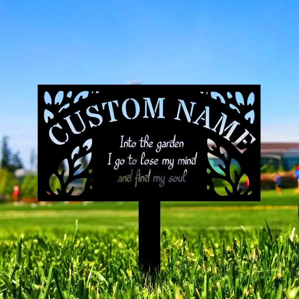 Garden Address Sign Metal Stake Personalized Name Yard Sign Outdoor Door Garden Decor Metal Sign Gift for Garden Lovers