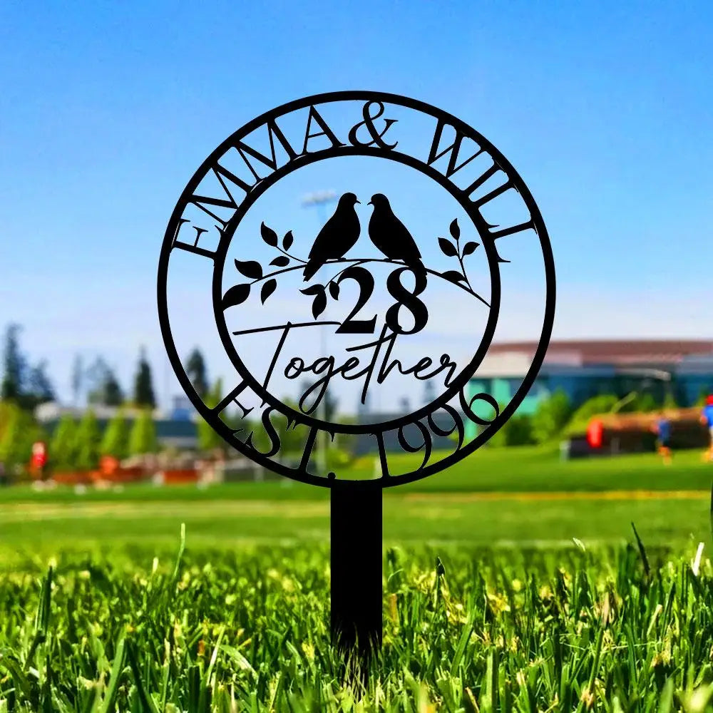 Garden Address Sign Metal Stake Personalized Name Yard Sign Outdoor Door Garden Decor Metal Sign Gift for Garden Lovers