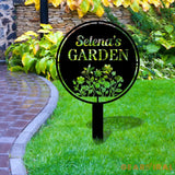 Garden Address Sign Metal Stake Personalized Name Yard Sign Outdoor Door Garden Decor Metal Sign Gift for Garden Lovers