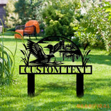 Garden Duck Sign Metal Stake Personalized Name Yard Sign Outdoor Door Garden Decor Duck Metal Sign Gift for Garden