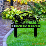 Garden Duck Sign Metal Stake Personalized Name Yard Sign Outdoor Door Garden Decor Duck Metal Sign Gift for Garden