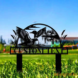 Garden Duck Sign Metal Stake Personalized Name Yard Sign Outdoor Door Garden Decor Duck Metal Sign Gift for Garden