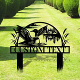 Garden Duck Sign Metal Stake Personalized Name Yard Sign Outdoor Door Garden Decor Duck Metal Sign Gift for Garden