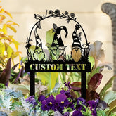 Garden Gnome Yard Stake Custom Gnome Gifts Gnome Yard Art Gnome Metal Art Gnome Monogram Yard Decor Outdoor Lawn Decor