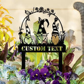 Garden Gnome Yard Stake Custom Gnome Gifts Gnome Yard Art Gnome Metal Art Gnome Monogram Yard Decor Outdoor Lawn Decor