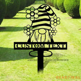 Garden Gnomes Custom Name Gartenschilder Garden Metal Stake Personalized Family Name Yard Sign Outdoor Door Garden