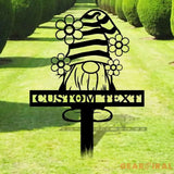 Garden Gnomes Custom Name Gartenschilder Garden Metal Stake Personalized Family Name Yard Sign Outdoor Door Garden