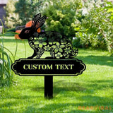 Garden Rabbit Sign Metal Stake Personalized Name Yard Sign Outdoor Door Garden Decor Metal Sign Gift for Garden Lovers