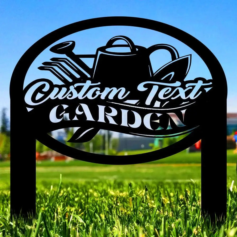 Garden Tool Sign Metal Stake Personalized Name Yard Sign Outdoor Door Garden Decor Metal Sign Gift for Garden Lovers